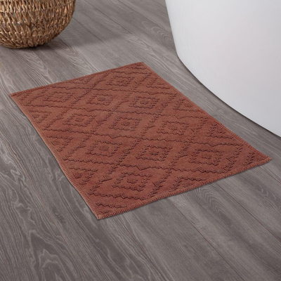 Sealskin Aztec Tapis de bain 60x90 cm Coton Rose foncé