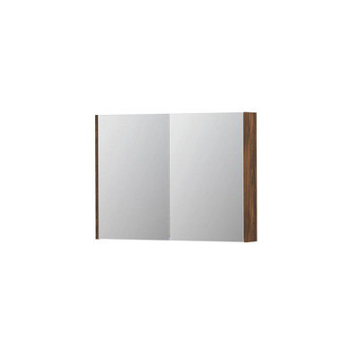 INK SPK2 spiegelkast – 100x74x14 cm – 2 deuren, dubbelzijdige spiegeldeuren – Noten