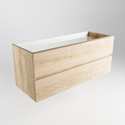 Mondiaz VICA Meuble sous lavabo - 120cm - 2 tiroirs - sans découpe - Chêne blanchi