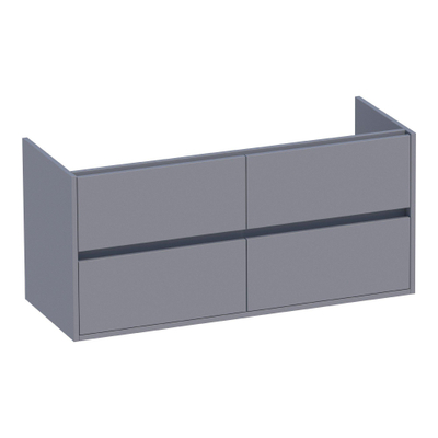 BRAUER Adore wastafelonderkast - 120x46x55cm - 4 softclose lades - greeploos - 2 sifon uitsparingen - mat grijs
