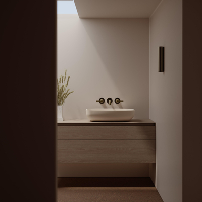 Ideavit Solidpool-55 Opbouw wastafel - 55x35x13 - solid surface - crème mat