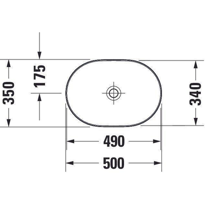 Duravit Luv opzetwastafel 50x35cm ovaal zonder kraangat zonder overloop wit/mat wit