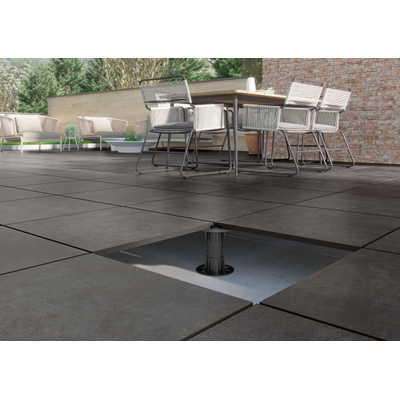 Terravito Velaro carrelage extérieur - 60x60cm - rectifié - effet béton - anthracite mat (anthracite)
