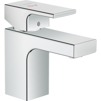 Hansgrohe Vernis Shape Eengreeps wastafelmengkraan - 70 - coolstart zinc - met PopUp - trekwaste - hoogglans chroom