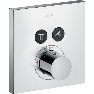 AXOR Showerselect square plaque de finition thermostatique avec robinet d'arrêt pour 2 fonctions chrome
