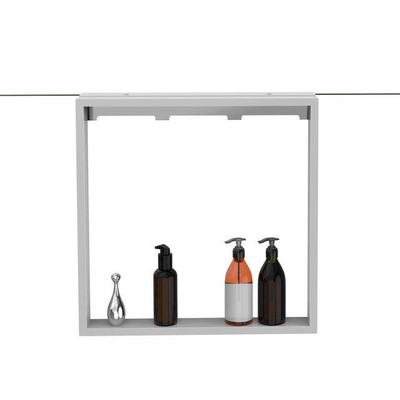 FugaFlow Eccelente Acces schap met 4 haken - voor douchewand - 50x50x6.5cm - mat wit