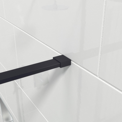 Marenza Bellini Douche à l'italienne - 140x200cm - verre de sécurité - verre clair - cadre tout autour - anti-calcaire - noir mat