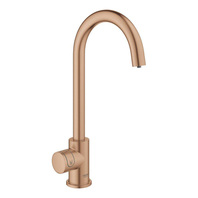 GROHE Blue Home Keukenkraan - 1-gats - C-uitloop - starterkit - Wifi - bleutooth - chilled en sparkling water - warm sunset geborsteld