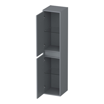 BRAUER Adore Wavy colonne haute - 160x35x35cm - 2 portes - ouverture à gauche ou à droite - sans poignée - gris mat