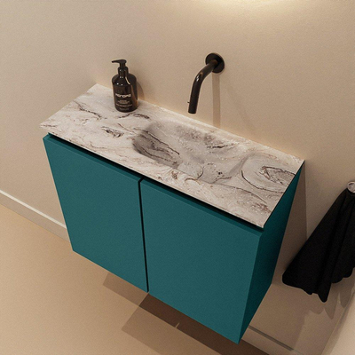 MONDIAZ TURE-DLUX 60cm toiletmeubel Smag. EDEN wastafel Glace positie rechts. Zonder kraangat.