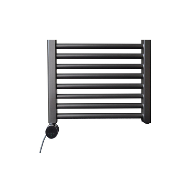 Sanicare electrische design radiator 172 x 45 cm. Gun metal met thermostaat chroom (linksonder)