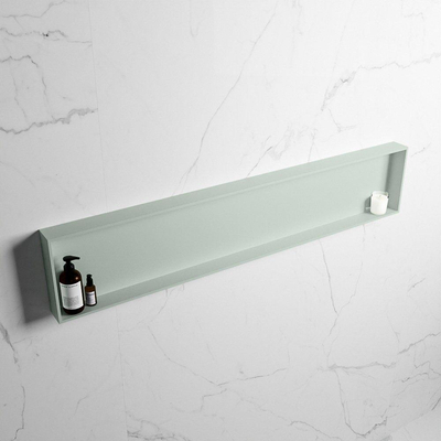 Mondiaz Easy nis 29.5x149.5x8cm voor Inbouw/opbouw 1 open vak Solid surface Greey/Greey