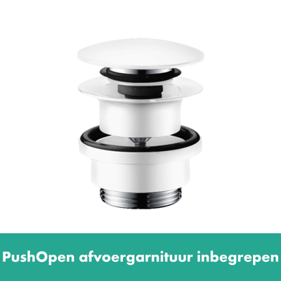 Hansgrohe Finoris bidetkraan pop-up plug mat wit