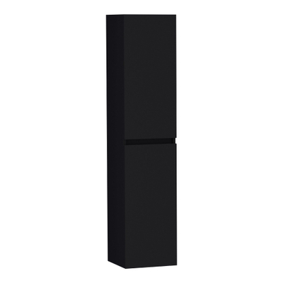 Saniclass Solution Badkamerkast - 160x35x35cm - 2 greeploze links- rechtsdraaiende deur - MDF - mat zwart