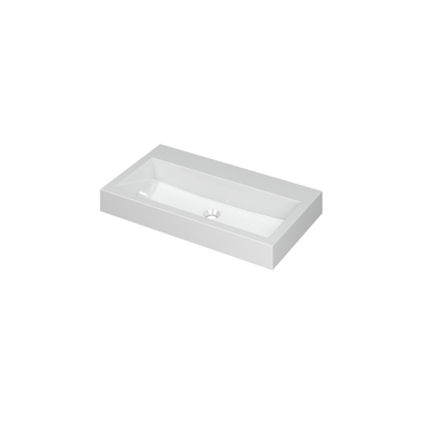 Ink momento lavabo 80x9x45cm 0 trous pour robinet 1 évier polystone blanc brillant