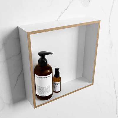 MONDIAZ EASY Nis - 29.5x29.5cm - geschikt voor in- of opbouw - 1 vak - kleur Oro | Talc
