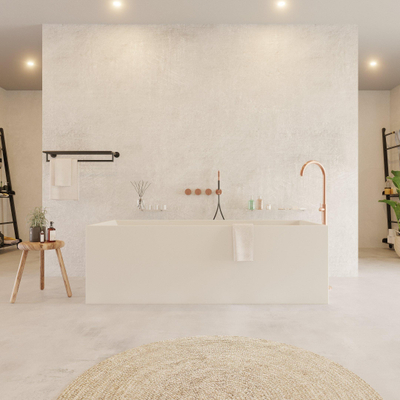 Ideavit Solidstar Baignoire îlot 170x72cm rectangulaire Solid surface blanc