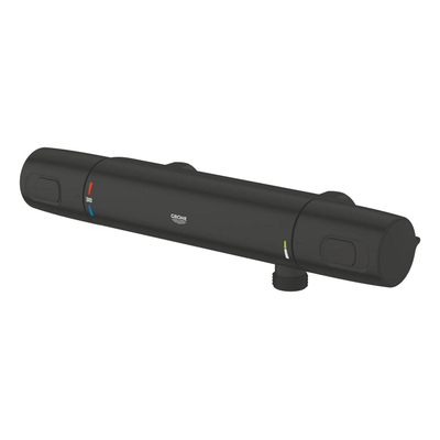 Grohe Precision Trend QuickFix Douchekraan - thermostatisch - met omstel - met koppelingen - HOH=12cm - matte black (mat zwart)
