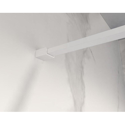 FortiFura Galeria barre de renfort rallongée 200cm pour douche à l'italienne - avec kit de fixation - blanc mat