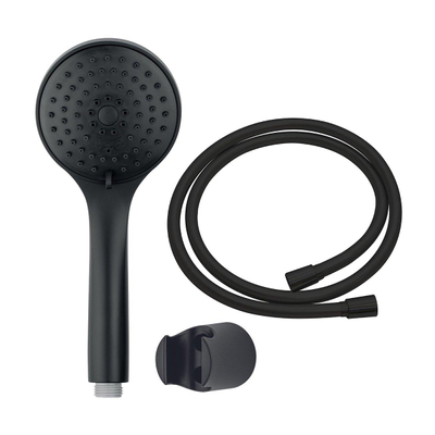 Nemo Spring Nero ensemble de douchette à main avec douchette à main ronde flexible de douche et support de douchette noir mat