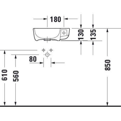 Duravit Starck Me lave-mains trou de robinet à droite 40x22cm blanc