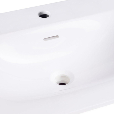 BRAUER Furiosa Plan vasque 120cm finestone 1 vasque droite 1 trou de robinet Blanc brillant