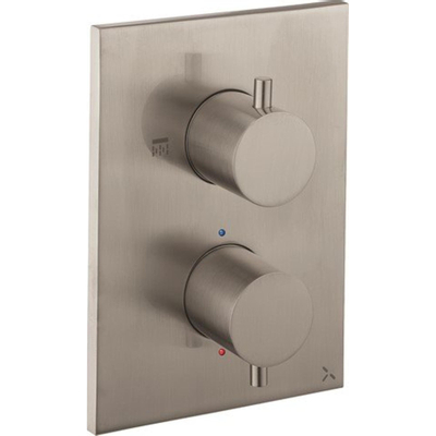 Crosswater MPRO Crossbox Douchekraan - inbouw - thermostatisch - 1 functie - inclusief inbouwdeel - geborsteld RVS