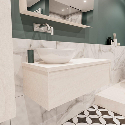 Mondiaz LUSH Meuble salle de bains Underlayment 1 tiroir 100x30x45cm lavabo BARCO Gauche sans trou de robinet