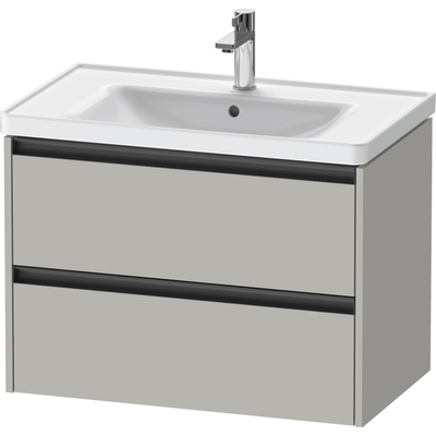Duravit Ketho 2 meuble sous-lavabo avec 2 tiroirs 78.4x45.5x54.9cm avec poignées gris béton anthracite mat