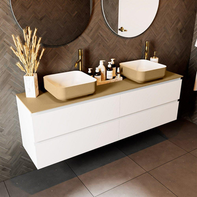 Mondiaz TOP 23 Topblad - 160x23.5x0.9cm - geschikt voor afdekplaat - Solid surface - Oro