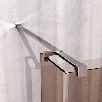 BRAUER Oblivion Douche à l'italienne - 90x200cm - paroi latérale 30 cm - revêtement verre - verre bronze - Chrome