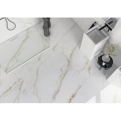 ÉCHANTILLON Cifre Cerámica Carrelage de sol et de mur Diamond Gold Aspect Marbre Brillant Blanc