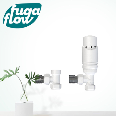 FugaFlow Eccelente Acces Kit de raccordement radiateur universel - angle droit - blanc mat