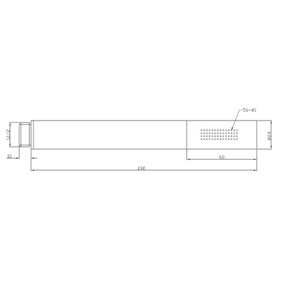 Xellanz Rombo handdouche vierkant 1/2'' messing mat zwart