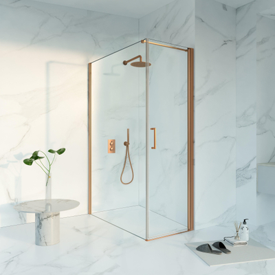 Fortifura Galeria Douchecabine - 60x140x200 - Profiel veiligheidsglas - anti kalk - Geborsteld koper PVD (Koper)