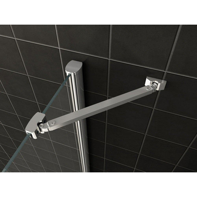 Wiesbaden Double Cabine kwartrond - met 2 draaideuren - 90x90x200cm - 8mm - nano helder glas - chroom