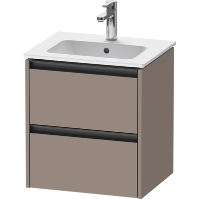 Duravit Ketho.2 Wastafelonderkast - 51x42x54.9cm geschikt - voor 1 waskom - spaanplaat - basalt mat