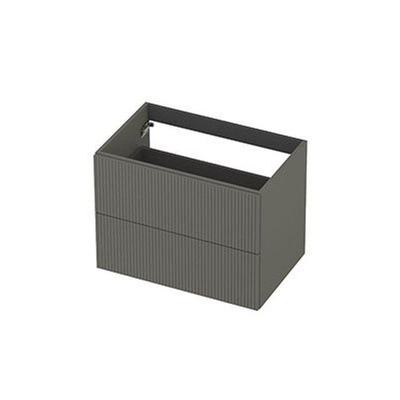 INK Wastafelonderkast - 70x45x52cm - 2 lades - opliggende grepen - MDF lak - Mat beton groen