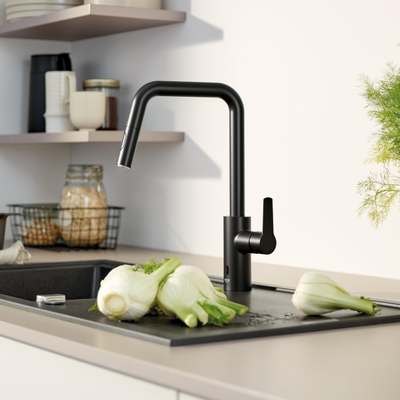 GROHE Start keukenkraan - hoog - met sensor - mat zwart