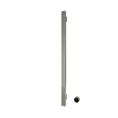 Hotbath &MORE Handdoekradiator - 19x115cm - vierkant - 1 stangen - verticaal - met schakelaar - geborsteld nikkel (RVS)