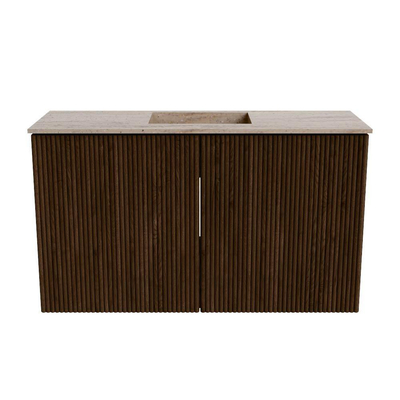 Mondiaz JOYA-DLUX Meuble de salle de bains 70cm - couleur Walnut - Vasque FAYE position Milieu 1 trou de robinet couleur Saba.