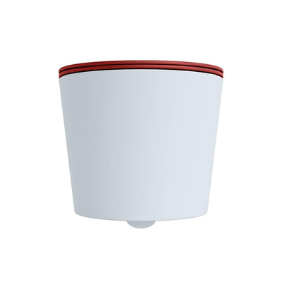 Mondiaz LAVIE WC suspendu – sans bride – 36 x 53 cm – avec abattant softclose – Clay (bleu clair/gris), abattant Fire (rouge)