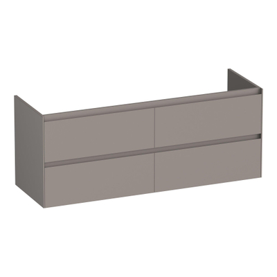 BRAUER Inspire wastafelonderkast 140 4 softclose lades - greeploos - 2 sifon uitsparingen - mat taupe