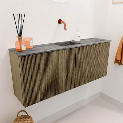 Mondiaz JOYA-DLUX 100cm toiletmeubel - kleur Dusk - Wastafel FAYE positie Midden Zonder kraangat kleur Sombra.