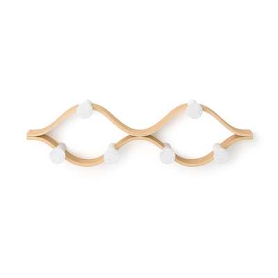 Umbra handdoekhouder - 51x6x15cm - witte haakjes - eiken