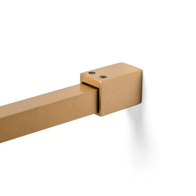 Wiesbaden Slim douche à l'italienne avec profilé en laiton et barre de stabilisation 90x200cm verre Nano clair 8mm