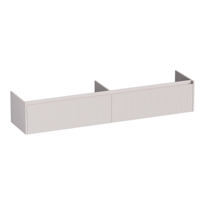BRAUER Embrace Wavy wastafelonderkast 200 2 softclose lades - greeploos - 2 sifon uitsparingen - mat zand