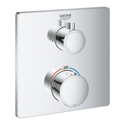 Grohe Grohtherm Mitigeur thermostatique encastré - 2 boutons - rectangulaire - chromé