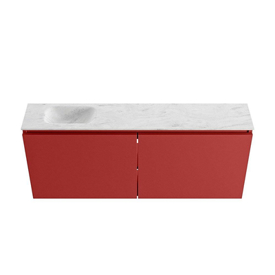MONDIAZ TURE-DLUX 120cm toiletmeubel Fire. EDEN wastafel Opalo positie links. Met 1 kraangat.