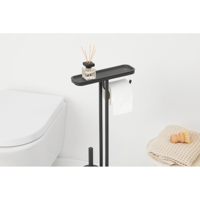 Brabantia MindSet Toiletbutler - toiletrolhouder - toiletborstelhouder - gesloten - plateau - mineral infinite grey